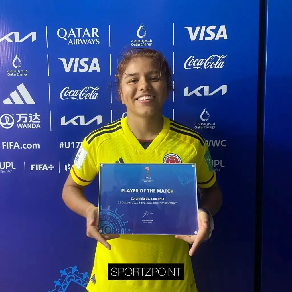 Colombia's Gabriela Rodriguez with the 