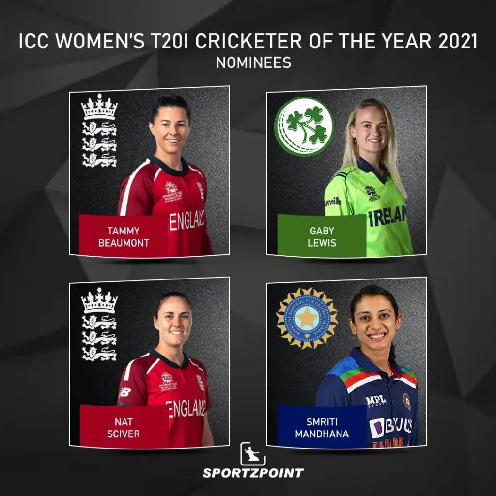 ICC Women's T20I Cricketer of the Year 2021 Nominees - Sportz Point