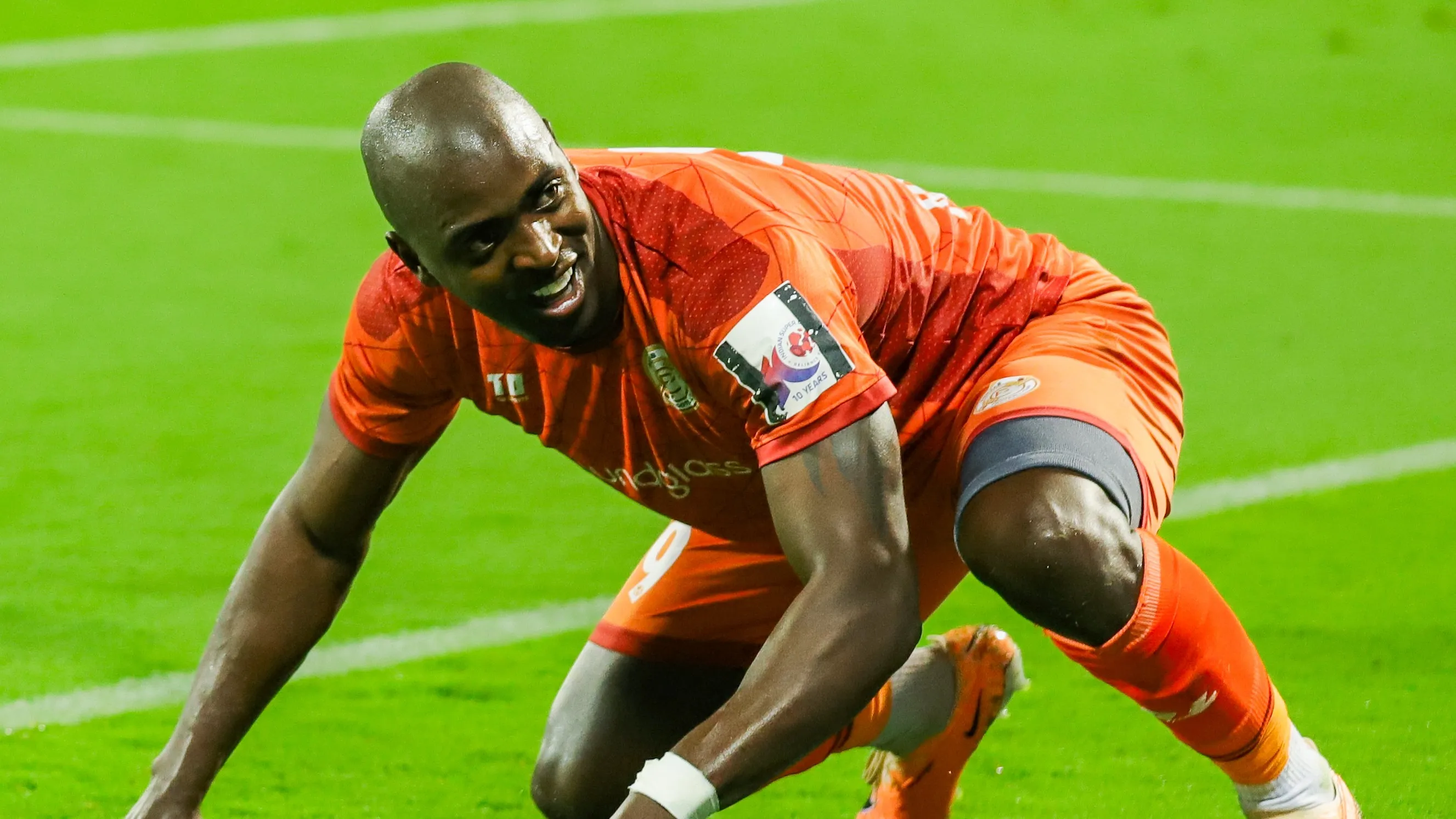 Wilmar Jordan Gil celebrates after scoring the first goal of the Kerala Blasters vs Punjab FC in ISL 2023-24  