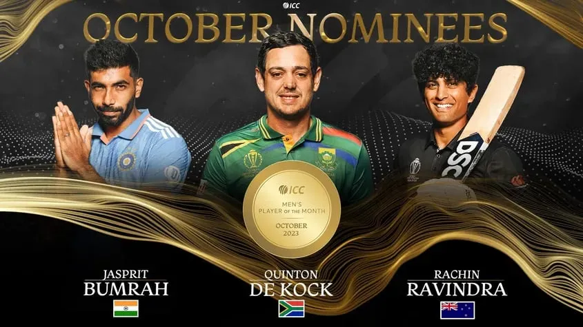 ICC revealed the latest group of international superstars in contention to win the ICC 'Player of the Month'. Image- SA Sports Press  