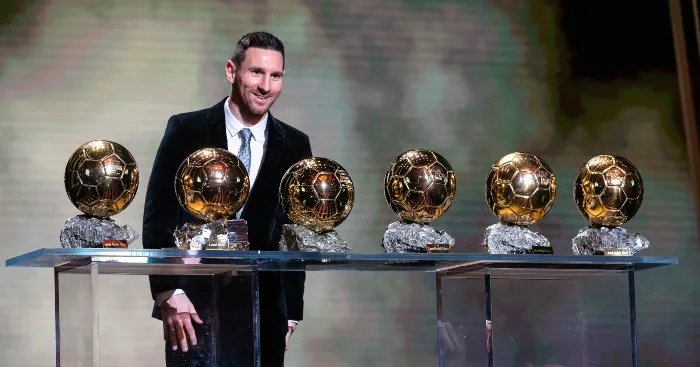 Messi with 6 Ballon d'Or - Sportz Point