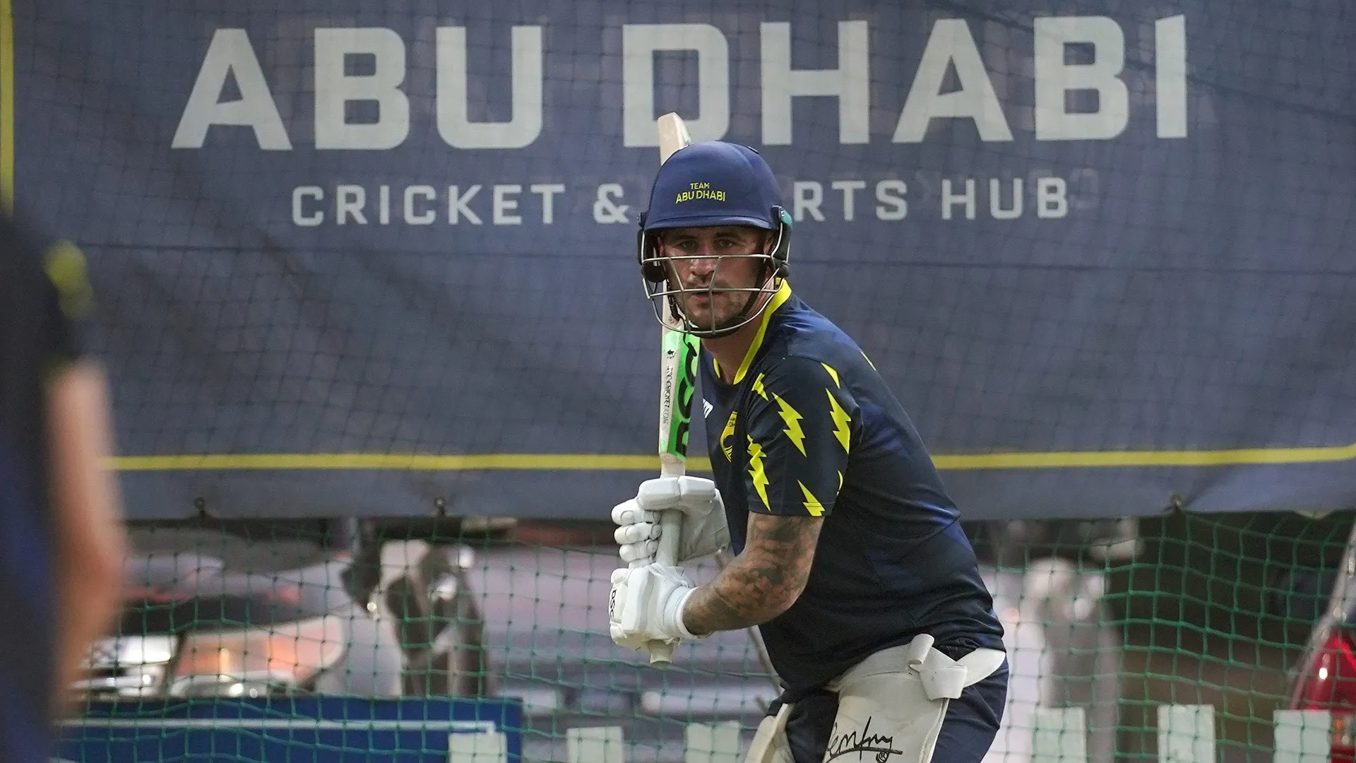 Alex Hales during a practice session in Abu Dhabi T10 League.  