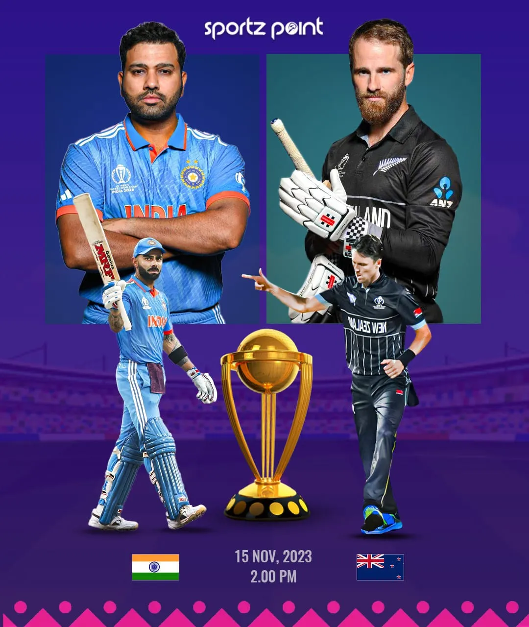 IND vs NZ  Image - SportzPoint