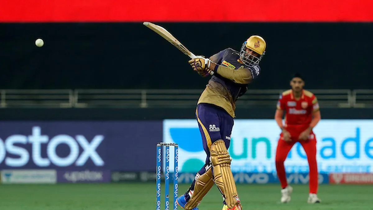 Venkatesh Iyer during his innings of 67 runs in 49 balls | IPL 2021 Points Table | SportzPoint.com