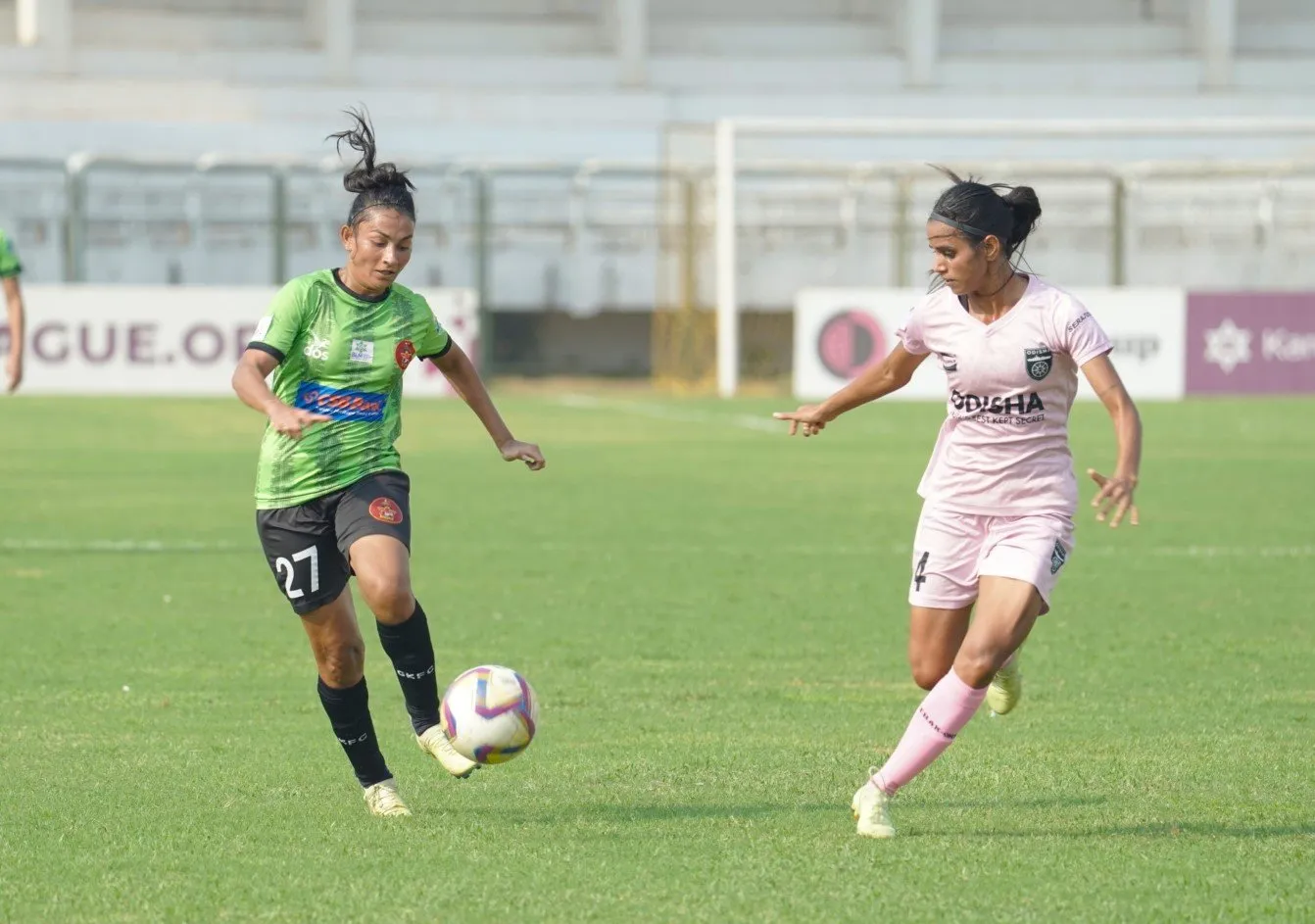 Gokulam's Soumya Guguloth in action against Odisha FC in the IWL 2023-24 fixture  Image | AIFF