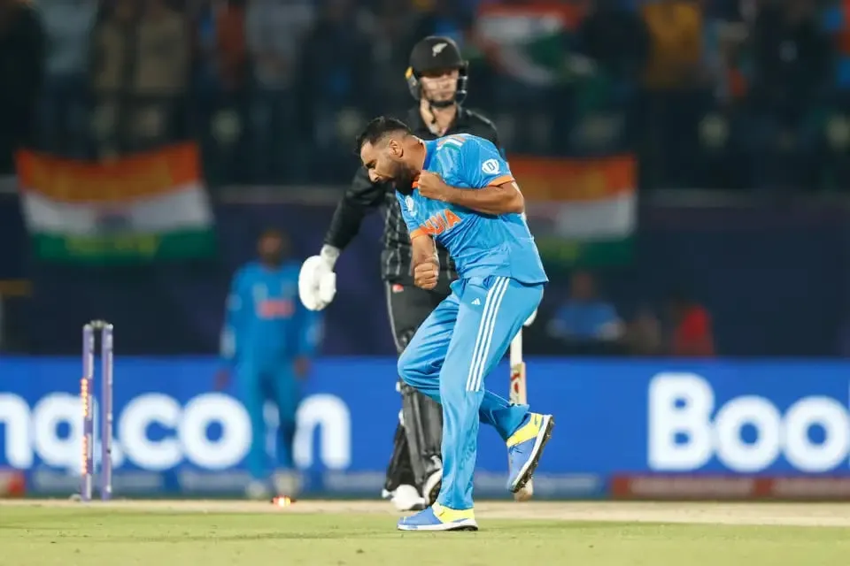 Mohammed Shami's late wickets pegged New Zealand back  Image - ICC/Getty