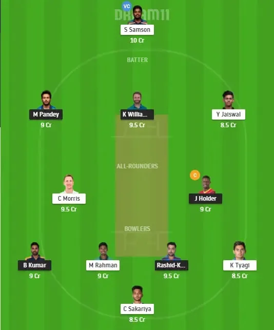 IPL Fantasy Cricket Dream11 Team Prediction: SRH vs RR: 40th Match - IPL 2021 - Sportz Point