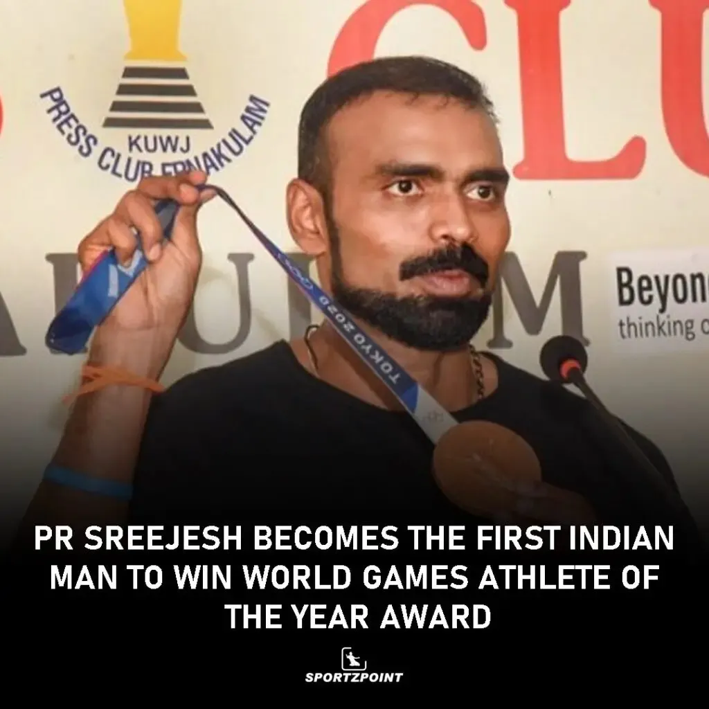 PR Sreejesh becomes the first Indian man to win World Games Athlete of the year award | Indian Hockey | Sportz Point