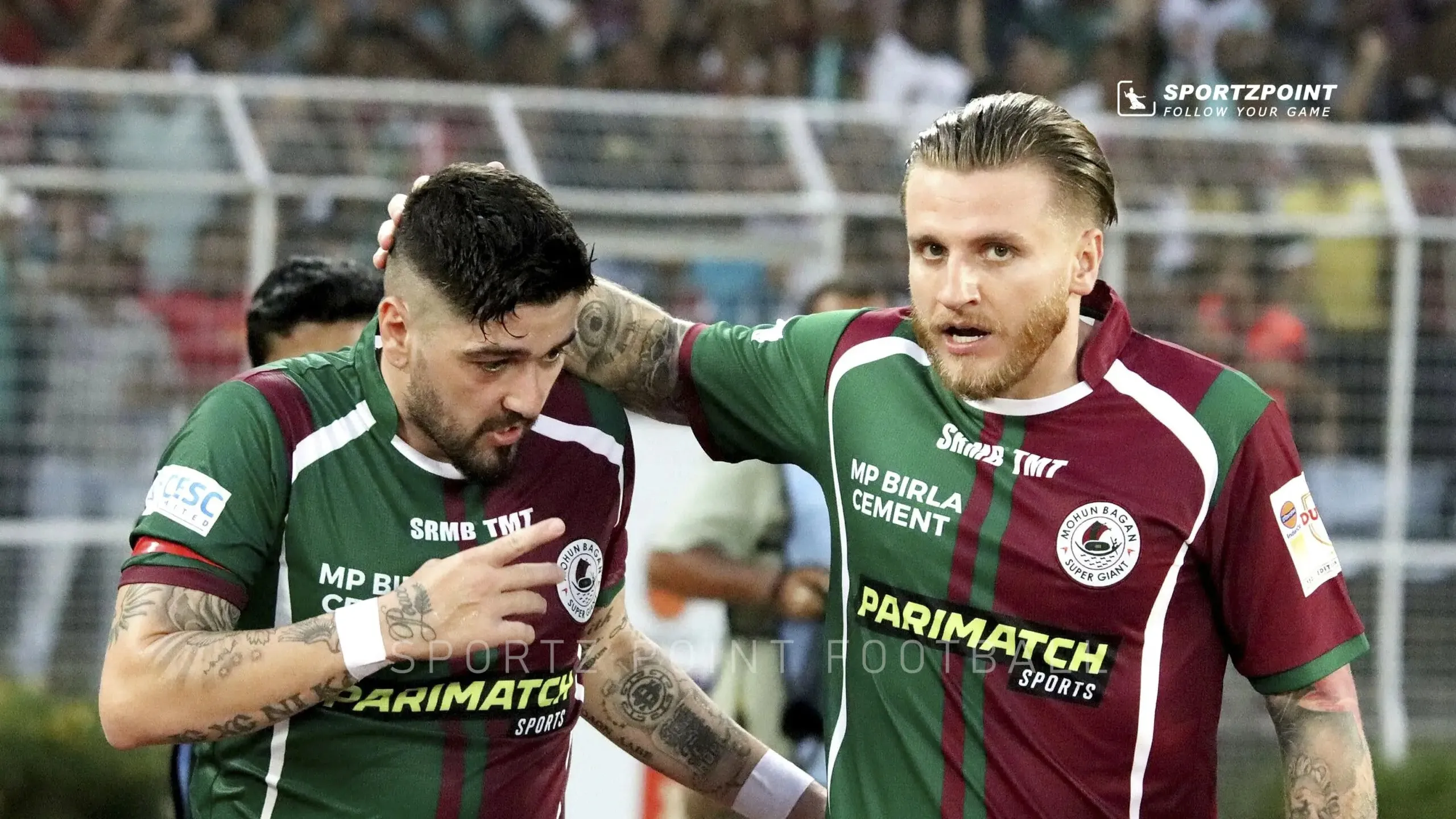 Dimitri Petratos and Jason Cummings celebrating the goal in the Durand Cup Final vs East Bengal in Kolkata  Image | Sportz Point