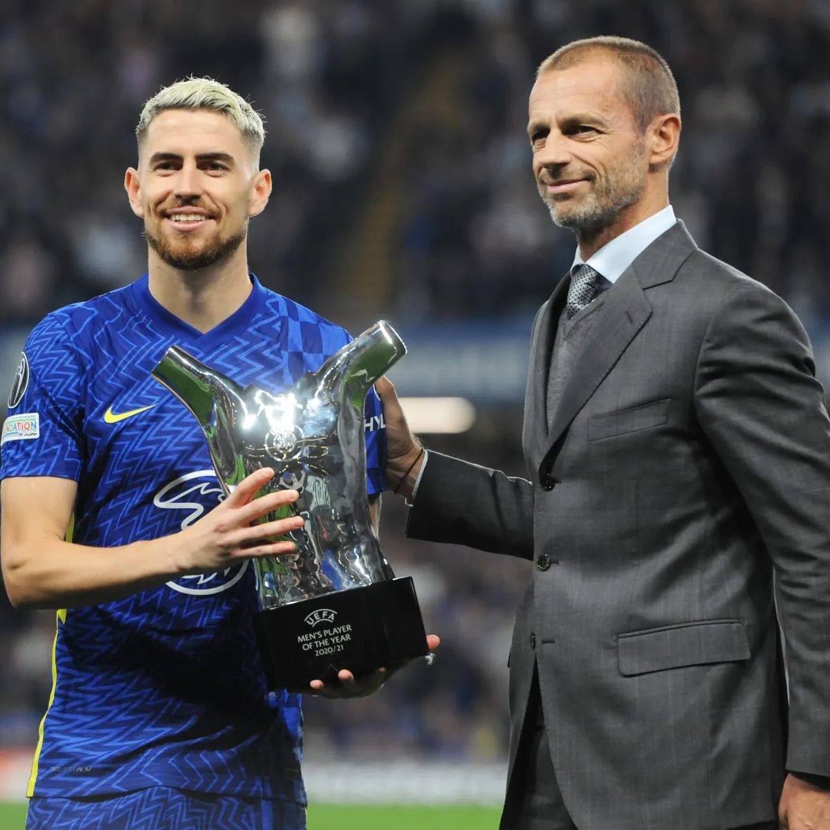 Jorginho with the UEFA Men's POTY - Sportz Point