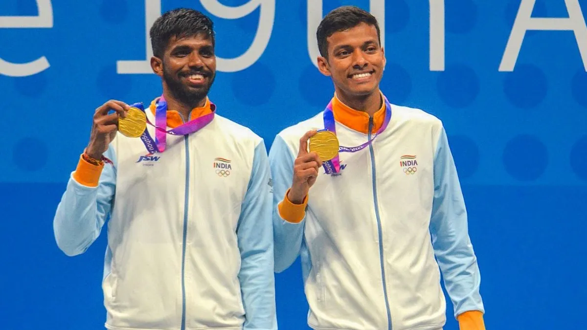 Satwik-Chirag sealed the top spot in the rankings after securing gold in the Men's Doubles in the 2023 Asian Games. Image- English Jagran  