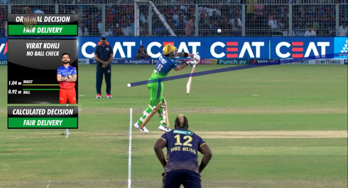 Virat Kohli's no ball decision in the KKR vs RCB IPL 2024 match in Kolkata | sportzpoint.com