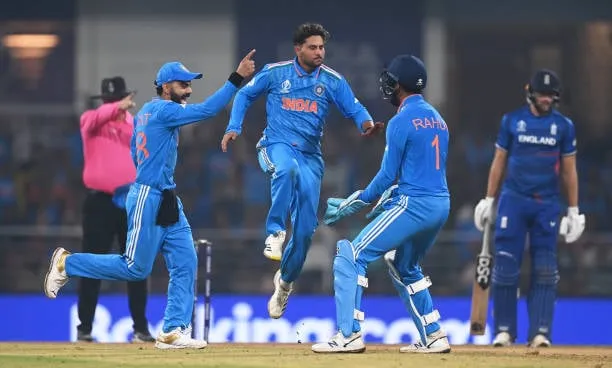 Kuldeep gets his second of the match  Image - Getty