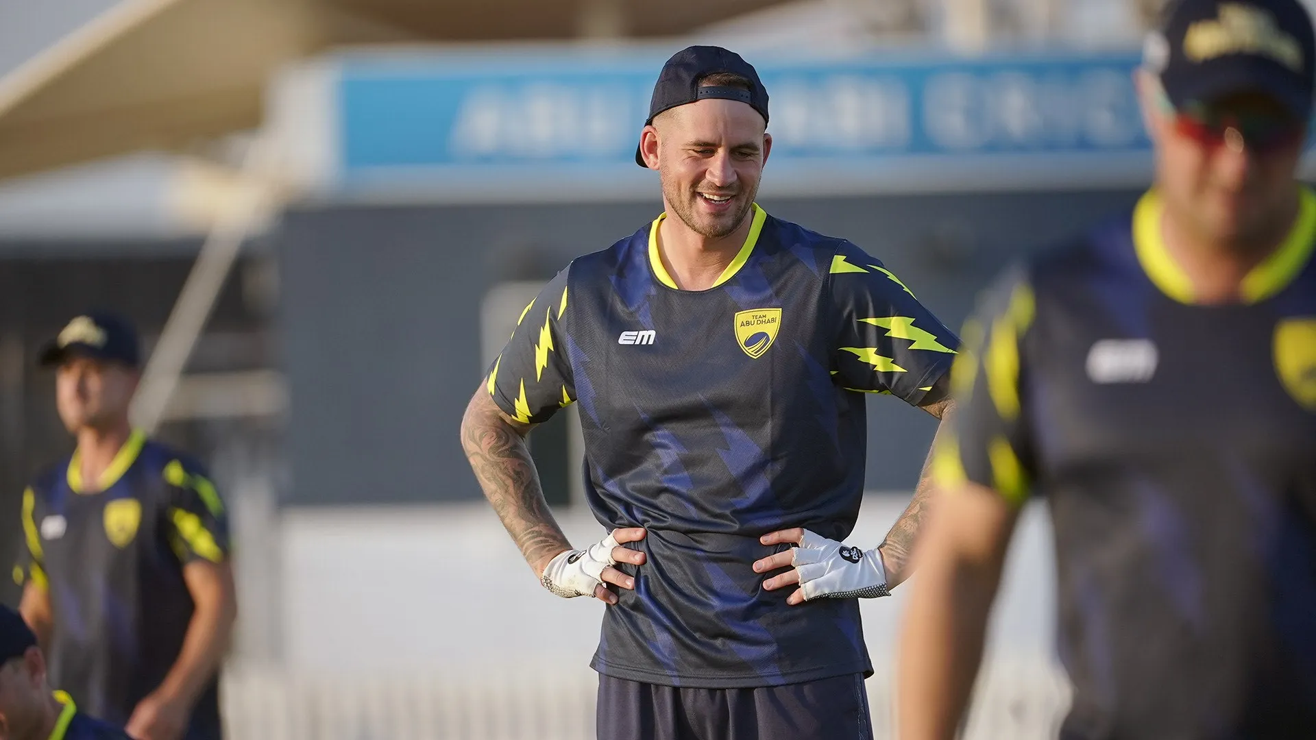 Alex Hales during a practice session in Abu Dhabi T10 League.  