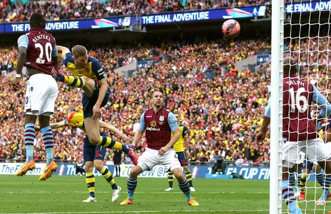 The goal that saw Aston Villa lose to Arsenal in 2015. | SportzPoint