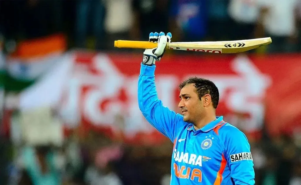 Viernder Sehwag scored his ODI double ton against West Indies in Indore.  
