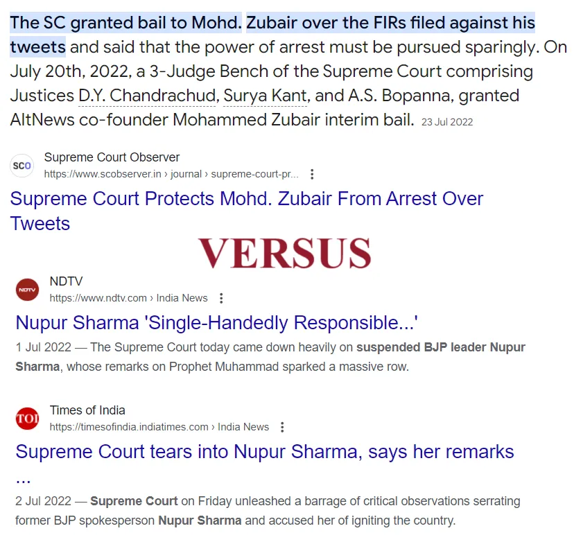 Zubair vs Nupur