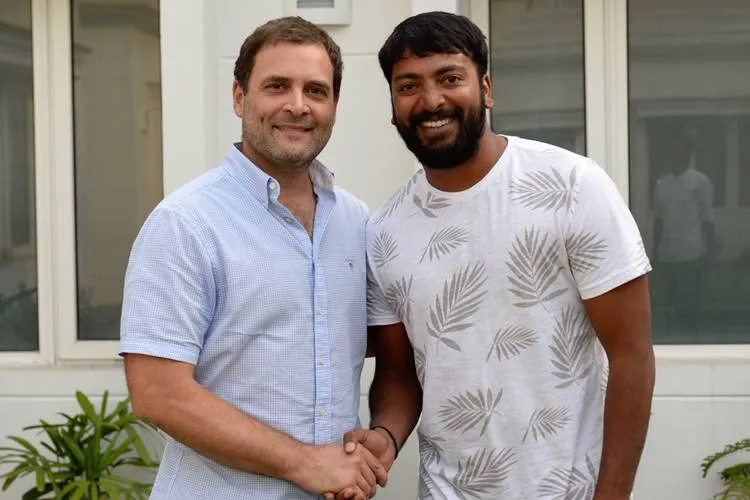 Rahul Gandhi meet kalaiarasan- ராகுல் காந்தி - நடிகர் கலையரசன் நேரில் சந்திப்பு