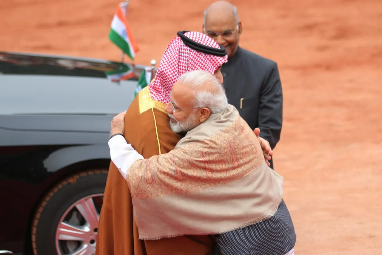 Modi welcomes Saudi Crown Prince Mohammad Bin Salman 