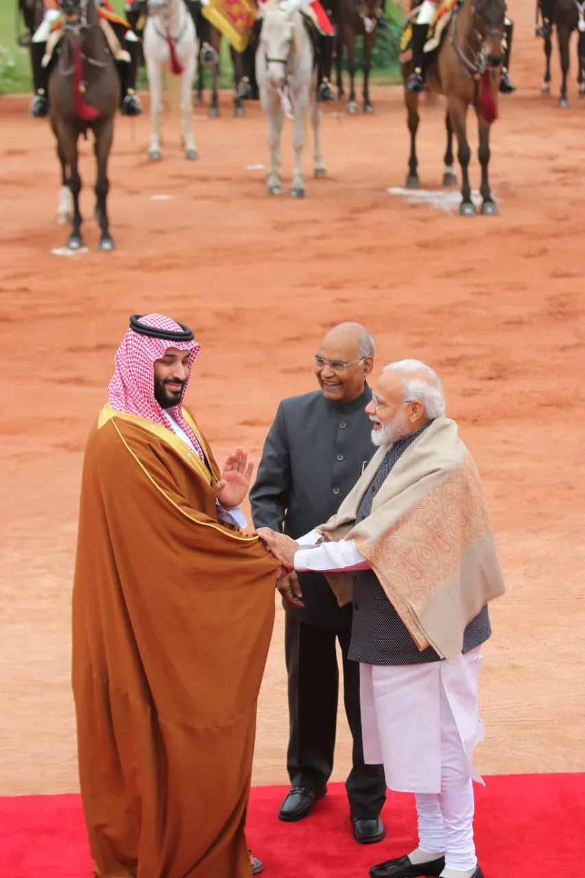 Modi welcomes Saudi Crown Prince Mohammad Bin Salman 