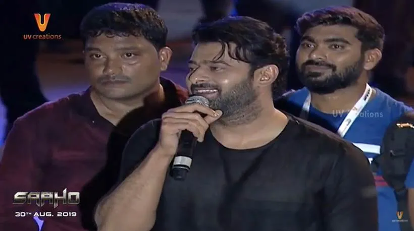 saaho pre release event prabhas shraddha kapoor