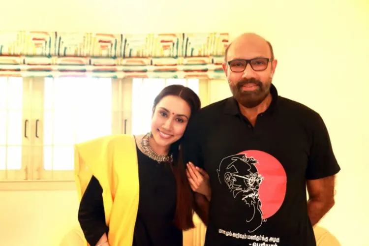 Nutritionist Divya Sathyaraj with Sathyaraj