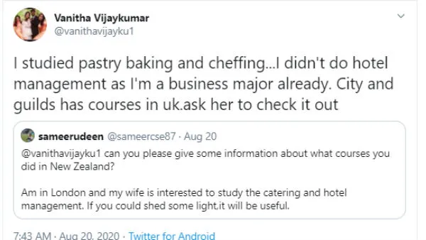 vanitha vijayakumar twitter reply 