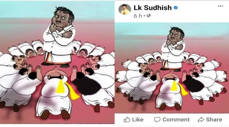 DMDK LK Sudhish Contoversial Cartoon