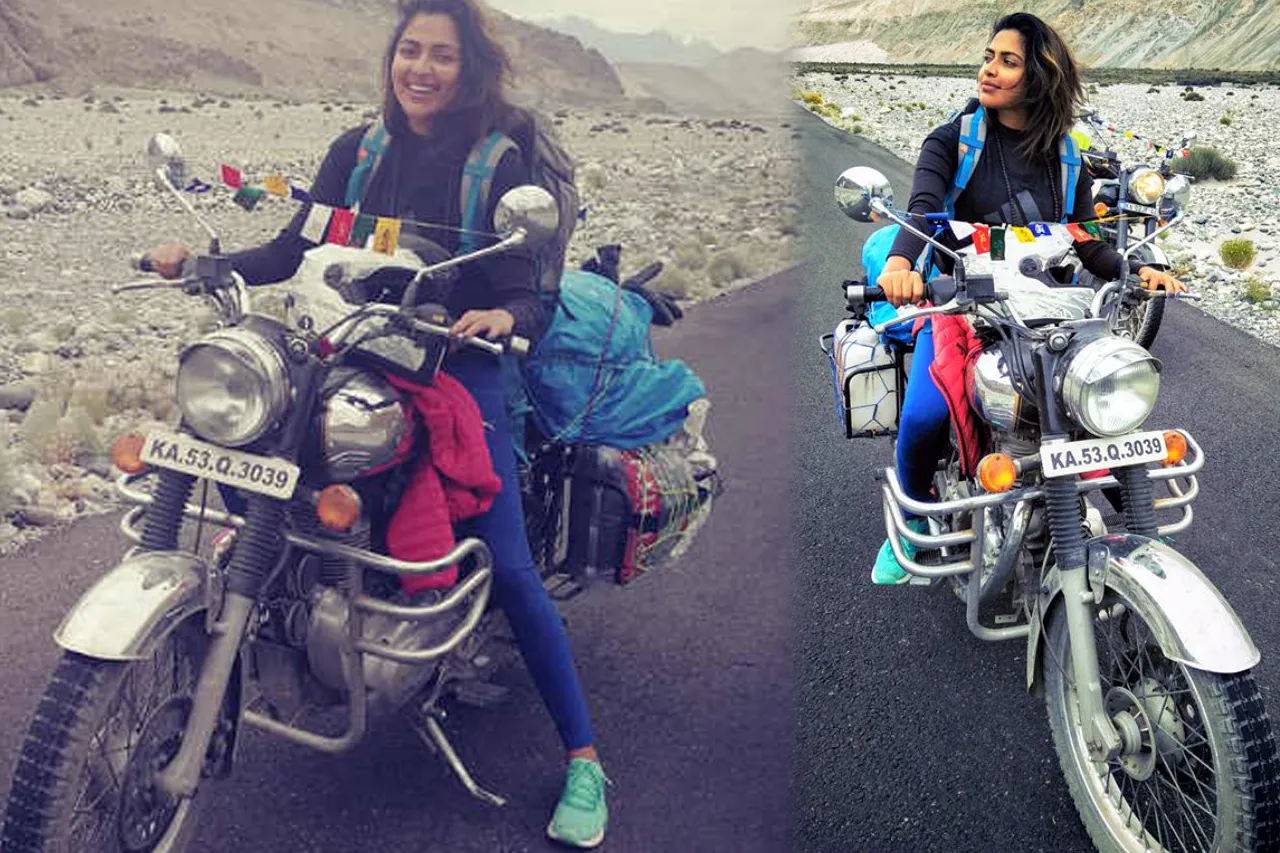 tamil actress who rides bike