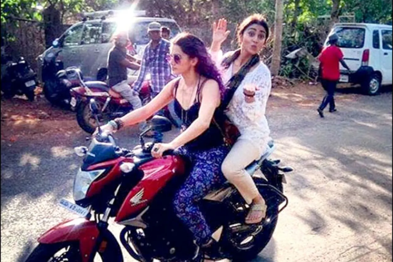 tamil actress who rides bike