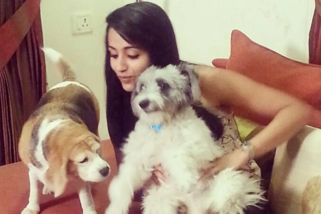 Trisha with pet dog