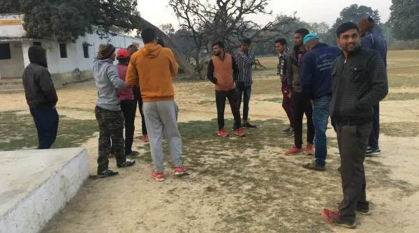Preparing to run at Kotwa ground on Sunday morning. (Express photo by Shyamlal Yadav)