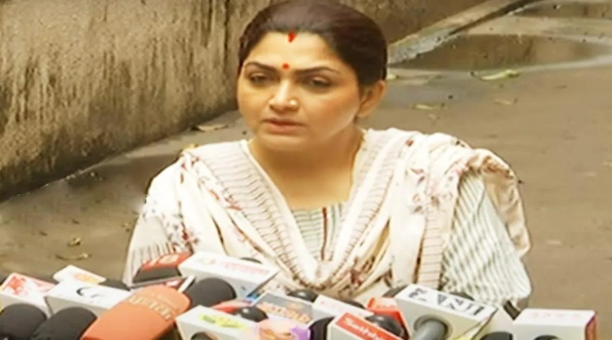 Kushboo angry retaliation to DMK Speaker's darogatory speech, dmk speaker sivaji krishnamoorthy, dmk, kushboo, national women commission memeber kushboo, kushboo press meet, பெண்களை இழிவாகப் பேசுவதுதான் திராவிட மாடலா குஷ்பூ கேள்வி, குஷ்பூ பேட்டி, திமுக பேச்சாளர் சிவாஜி கிருஷ்ணமூர்த்தி, சீண்டி பார்க்காதீங்க - குஷ்பு ஆவேசம், Kushboo retaliation to DMK Speaker