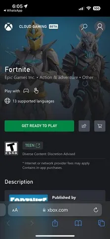 Play Fortnite on iPhone with XCloud Home page.jpg