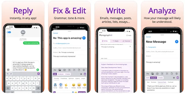paragraph ai app iPhone