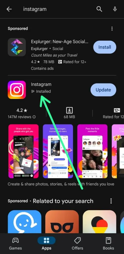 Instagram Play Store