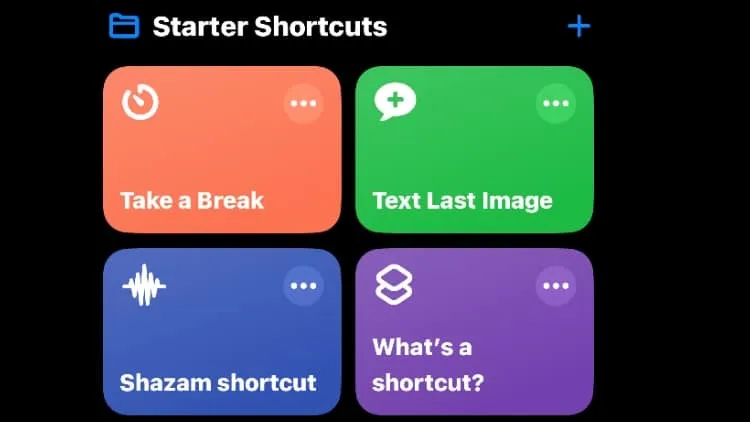 Shortcuts app in an Iphone