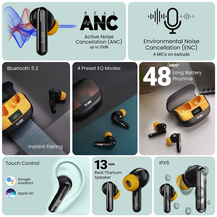 Truke Unveils Real ANC Earbuds 'Buds Vibe' in India