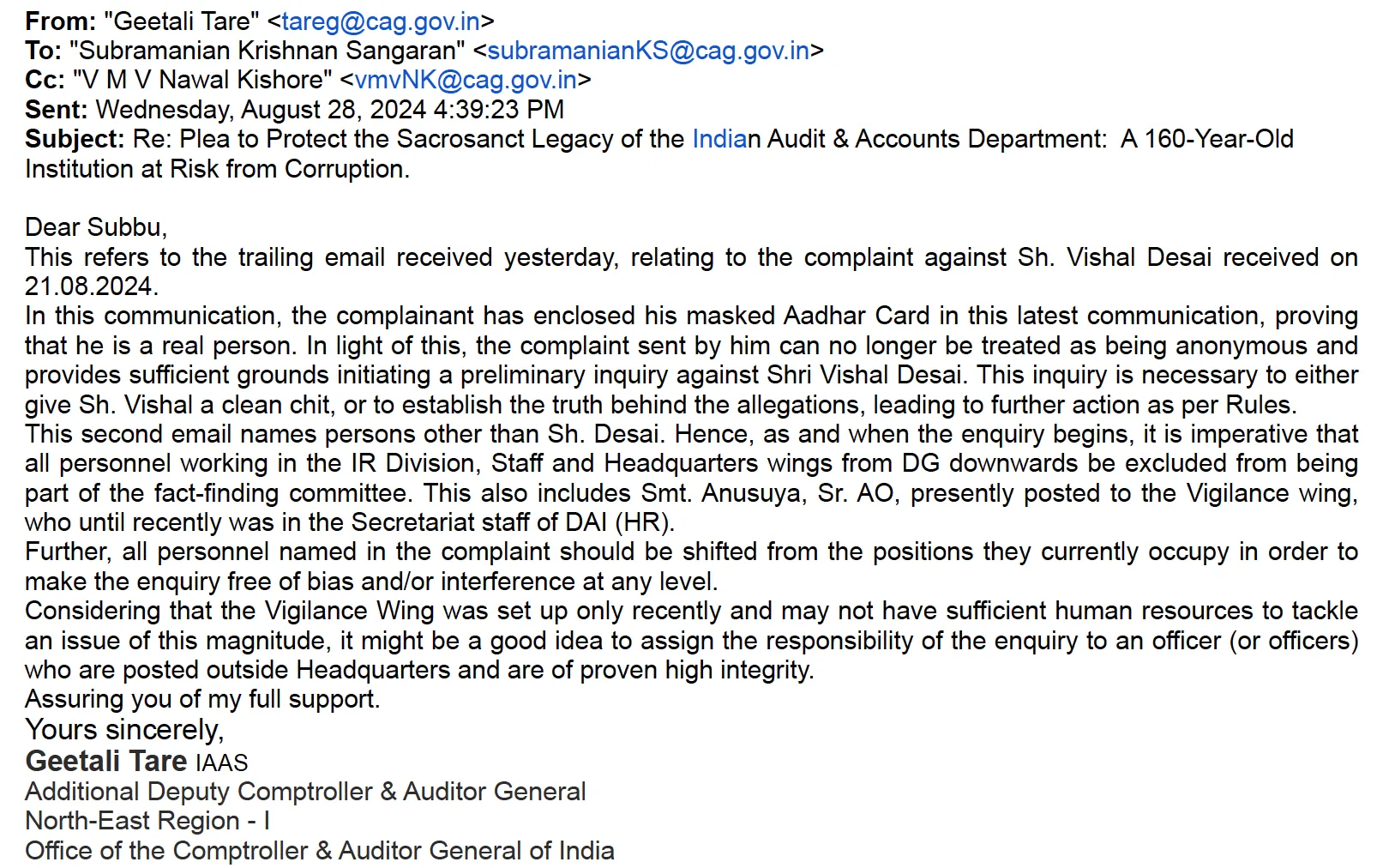 Geetali Tare's mail