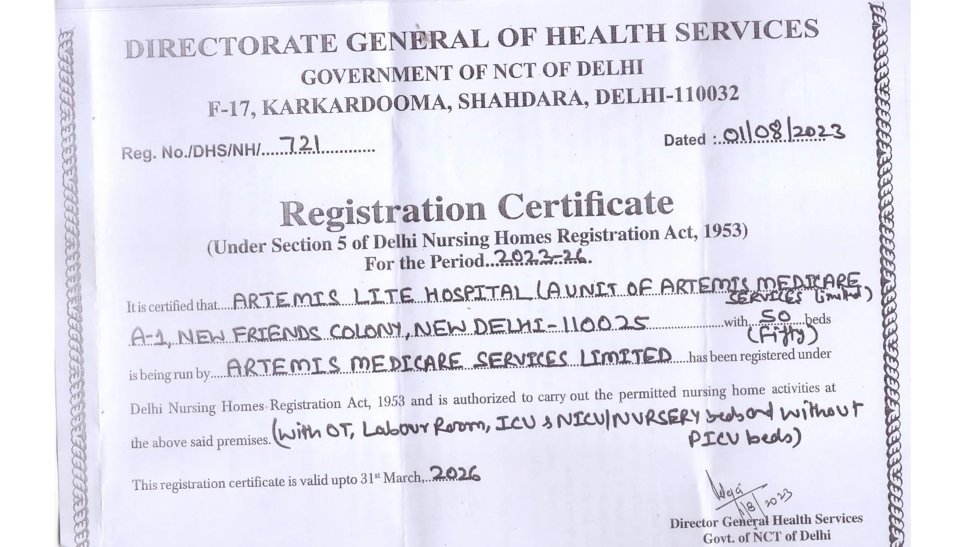 Artemis Hospital License