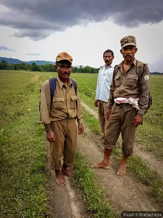 Frontline forest personnel in Kaziranga Tiger Reserve.