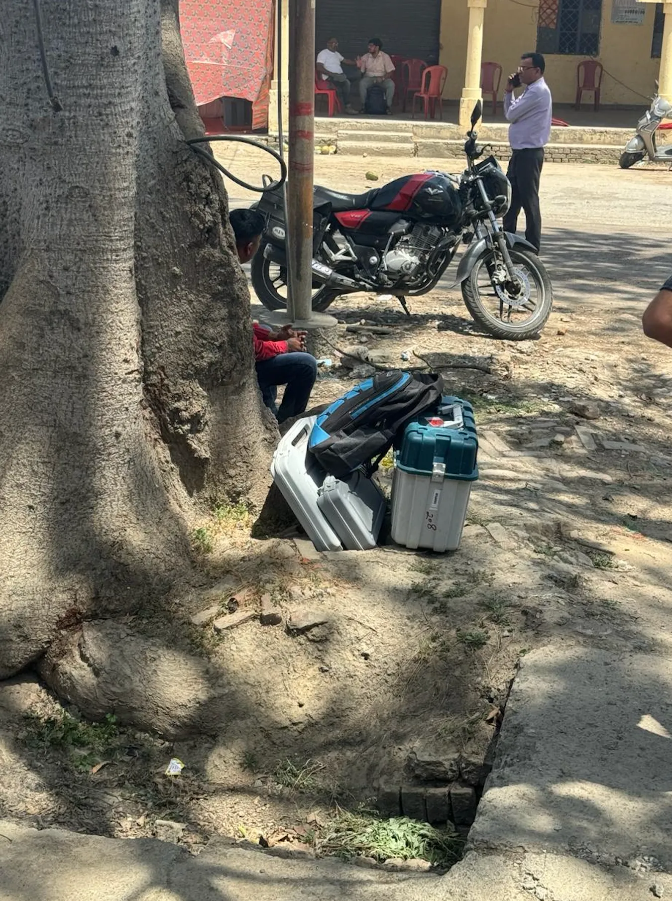 Abandoned EVM and VVPAT machine