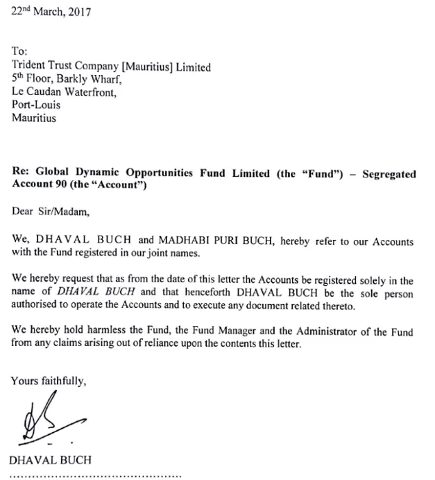 Dhaval Buch letter