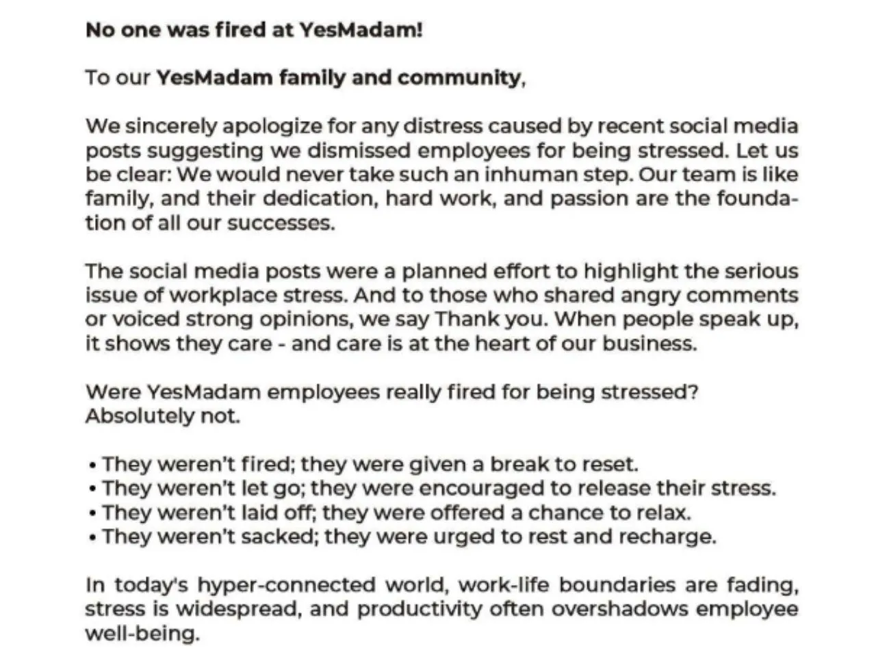 YEs Madam Layoffs