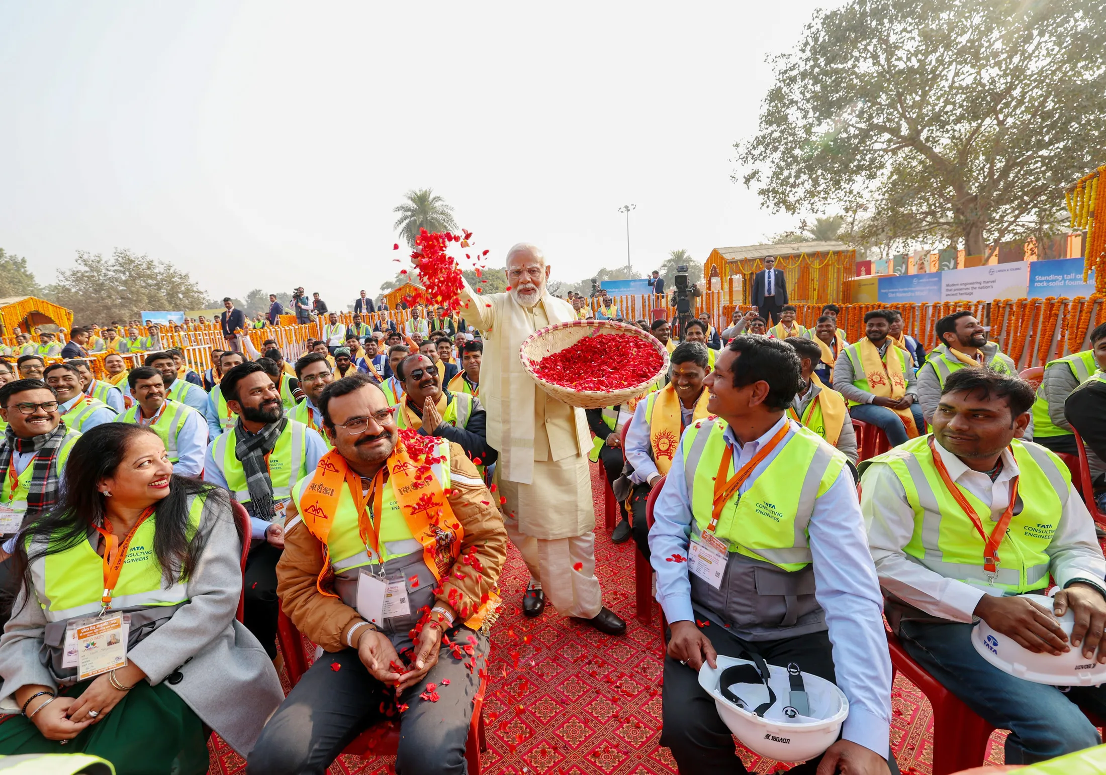 PM Showering Flowers