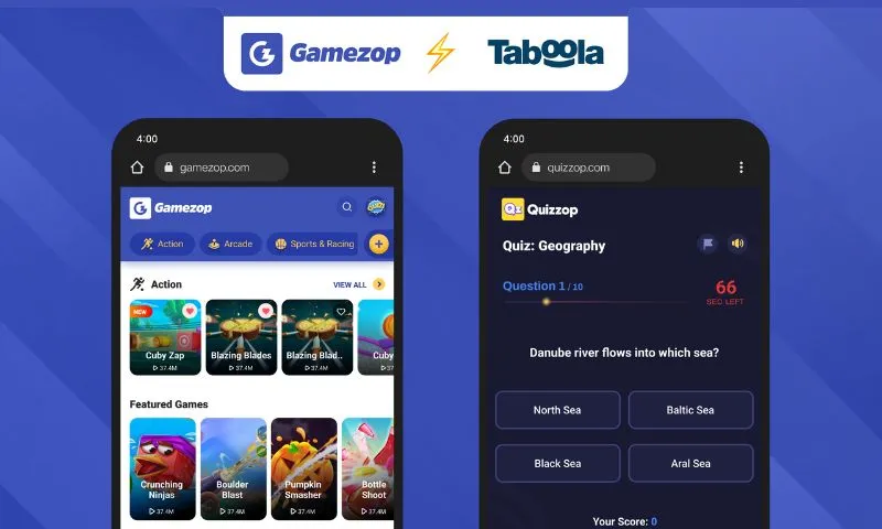 Gamezop, one of the world’s leading HTML5 gaming platforms, announced its partnership with New York-headquartered Taboola (NASDAQ:TBLA), a global leader in powering recommendations for the open web and helping people discover things they may like.