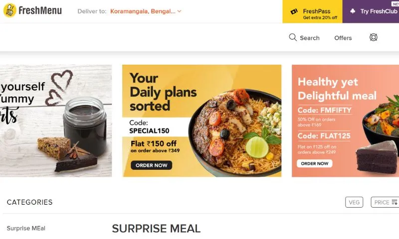 FreshMenu is an online food ordering company that operates 44 dark kitchens across Bengaluru, Mumbai, and Delhi NCR.