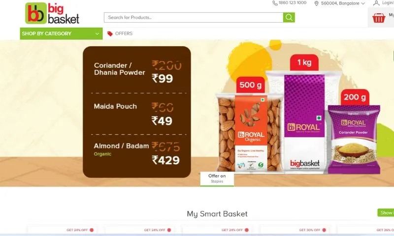 Bigbasket - Tata owned online food and grocery store