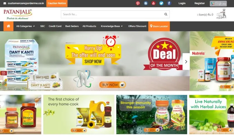 Patanjali Ayurveda - Baba Ramdev's online grocery store offering Patanjali brand products