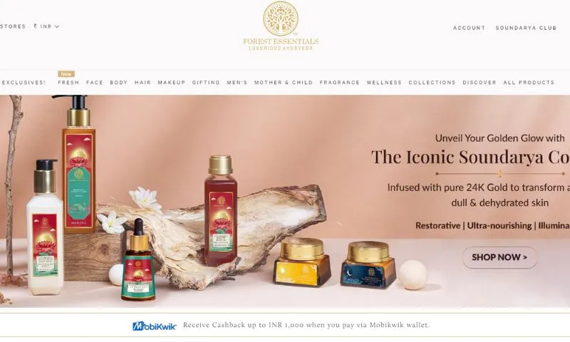 Forest Essentials - Ayurvedic practices with modern design